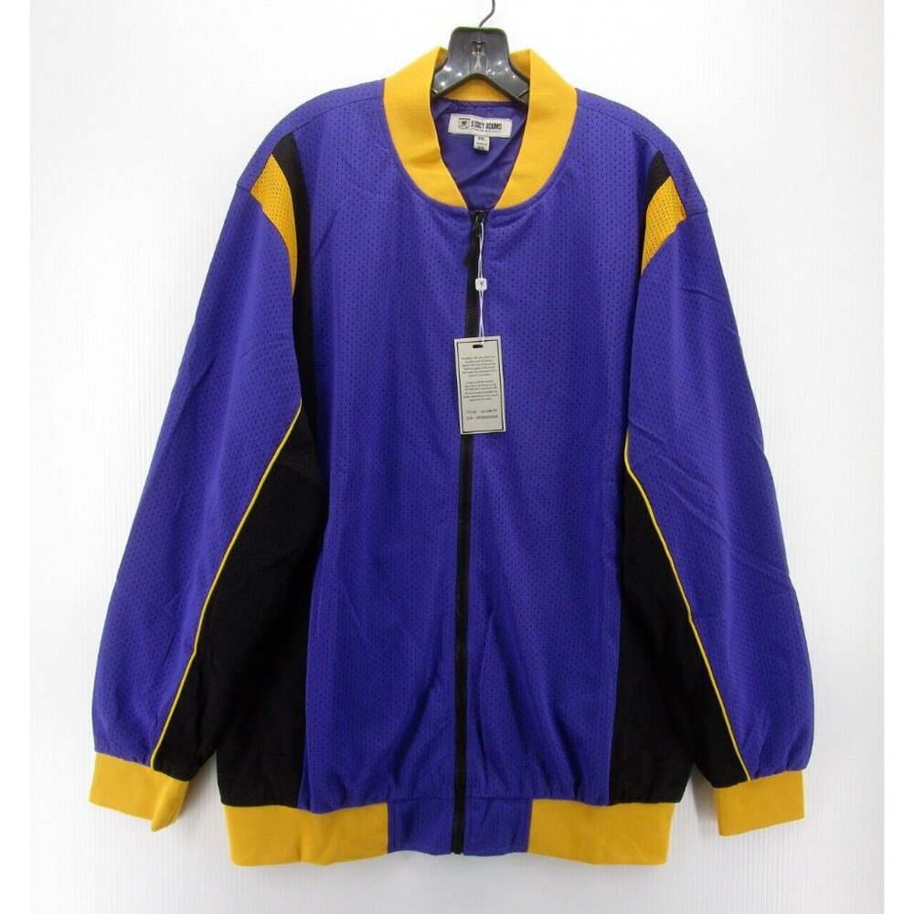Stacy Adams Jacket XXL Purple Track Coat Mesh Hip Hop Full Zip NEW